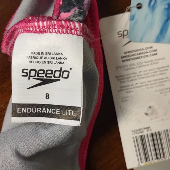 Speedo Endurance Lite Print Aqua Elite Swim Top 8 Power Pink - Picture 7 of 8